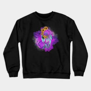 Purple Sunflower Splash Crewneck Sweatshirt